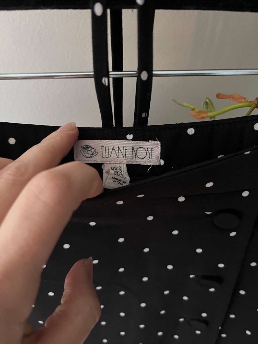 Polka Dot Midi Skirt - Black/White - Picture 4 of 9
